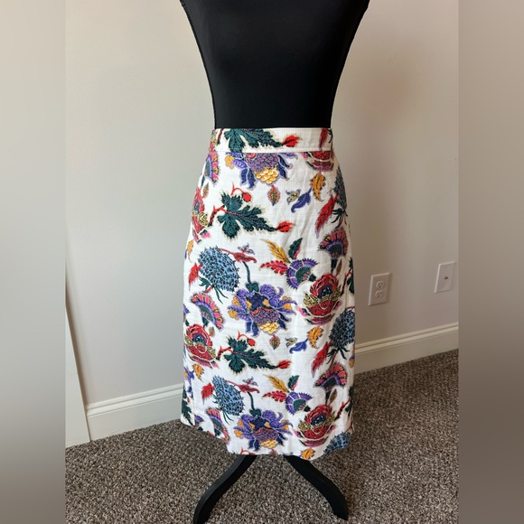 J. Crew Dresses & Skirts - J Crew REIMAGINED| New Paisley Floral Trumpet Skirt Colorful Size 14